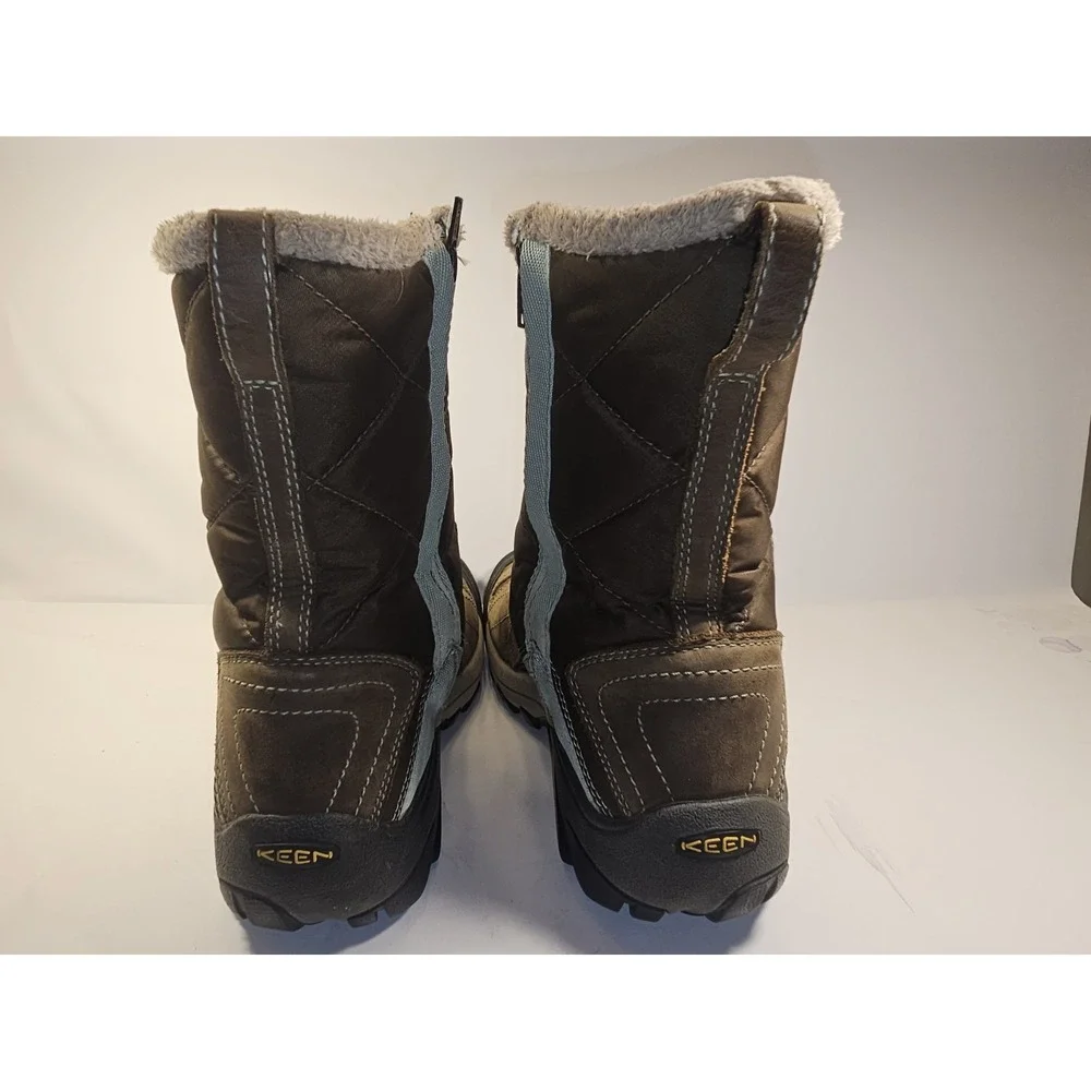 Keen Betty Waterproof Insulated Brown Teal ‎ Zippered Snow Boot Women's Size 8
